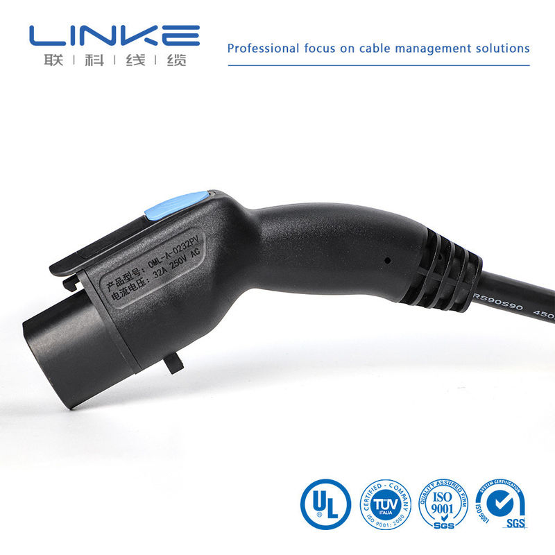5m Cabo de carregador de veículos elétricos 16A 32A TUV Sud Certificado AC Station Connector Plug
