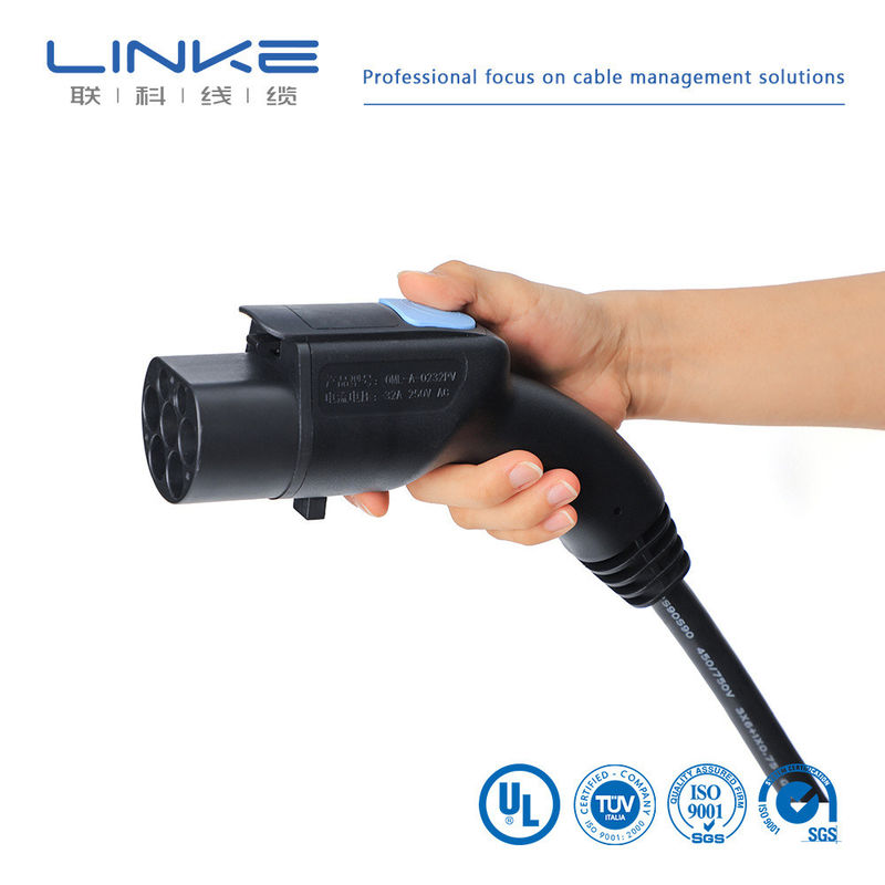5m Cabo de carregador de veículos elétricos 16A 32A TUV Sud Certificado AC Station Connector Plug