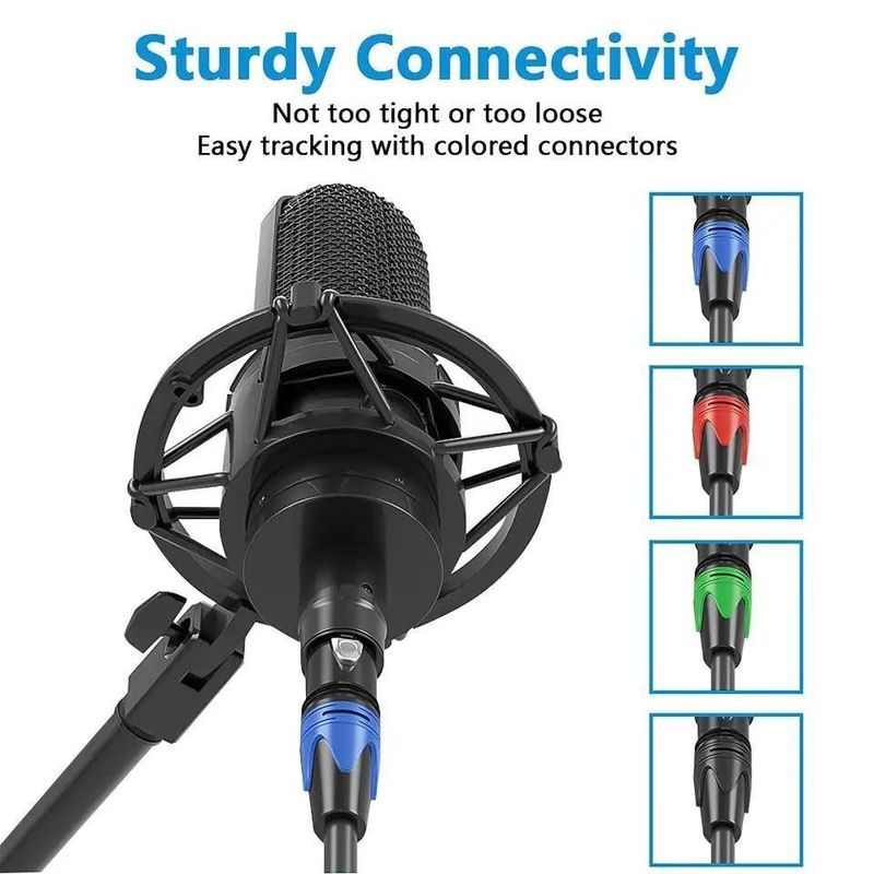 Cabo XLR de 3m Macho para Fêmea com Fio de Cobre Nu para Conexão de Microfone de Áudio de Alta Qualidade