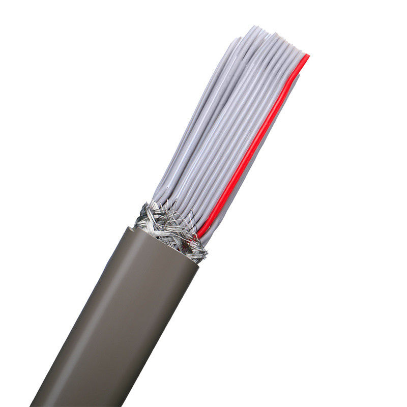 Material da bainha PVC UL2464 cinza com borda vermelha 20 pin Flat Ribbon Speaker Cable