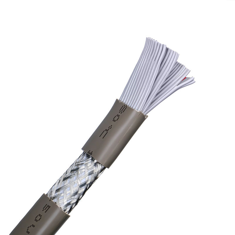 Material da bainha PVC UL2464 cinza com borda vermelha 20 pin Flat Ribbon Speaker Cable