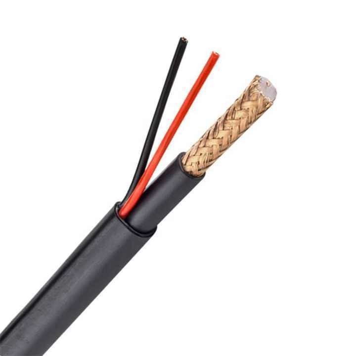 Cabos de câmaras de vigilância de vídeo Rg59 2c Power OEM Rj59 Cabos coaxial para sistema de segurança