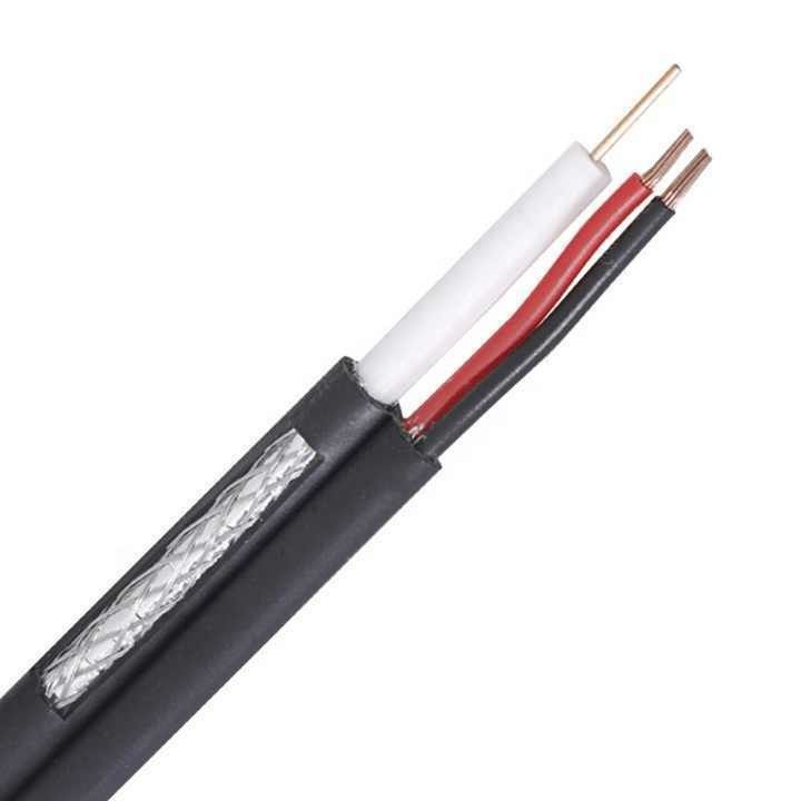 Cabos de câmaras de vigilância de vídeo Rg59 2c Power OEM Rj59 Cabos coaxial para sistema de segurança
