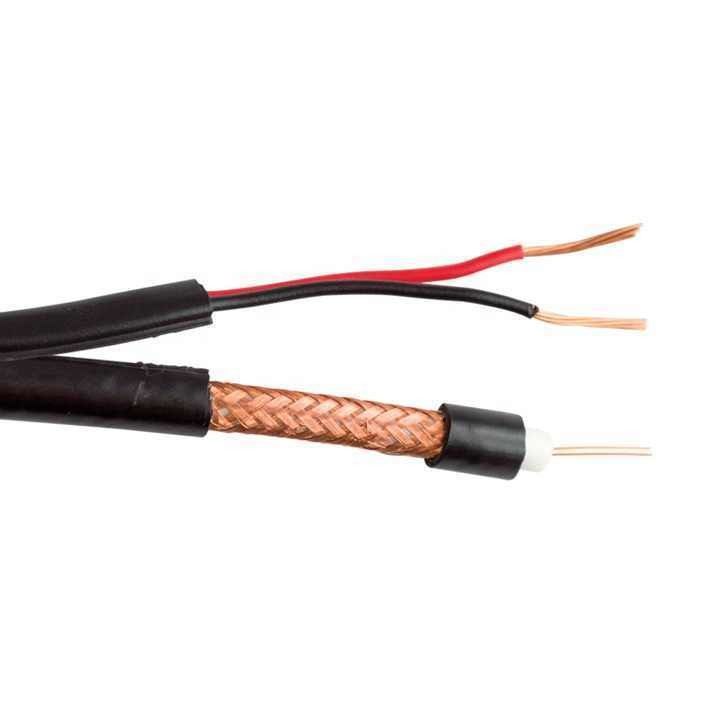 Cabos de câmaras de vigilância de vídeo Rg59 2c Power OEM Rj59 Cabos coaxial para sistema de segurança