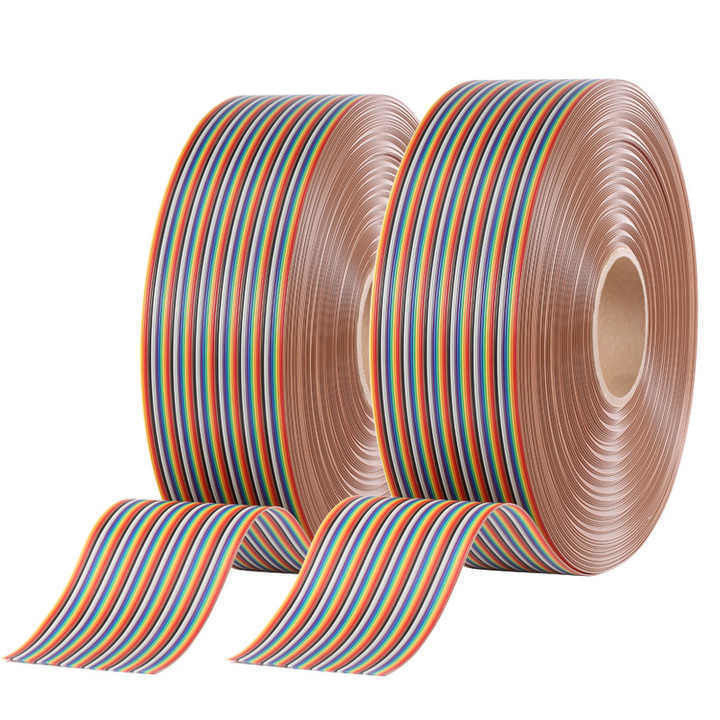 Cabo Plano de Fita Arco-Íris UL2651 28AWG 1.27mm de Passo para Aplicações Industriais