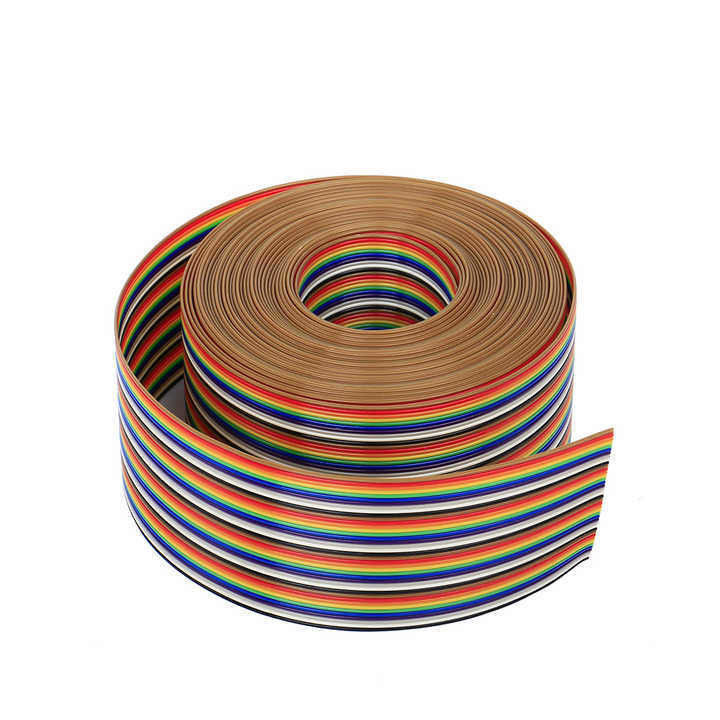 UL2651 28AWG 1.27mm Pitch 10pin 12pin Rainbow Ribbon Harness Flat Cable para Indústria