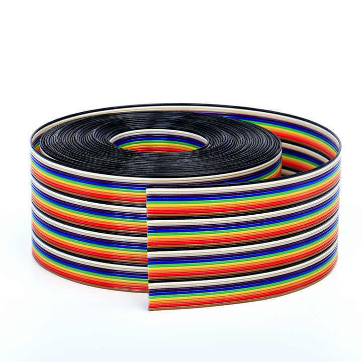 UL2651 28AWG 1.27mm Pitch 10pin 12pin Rainbow Ribbon Harness Flat Cable para Indústria