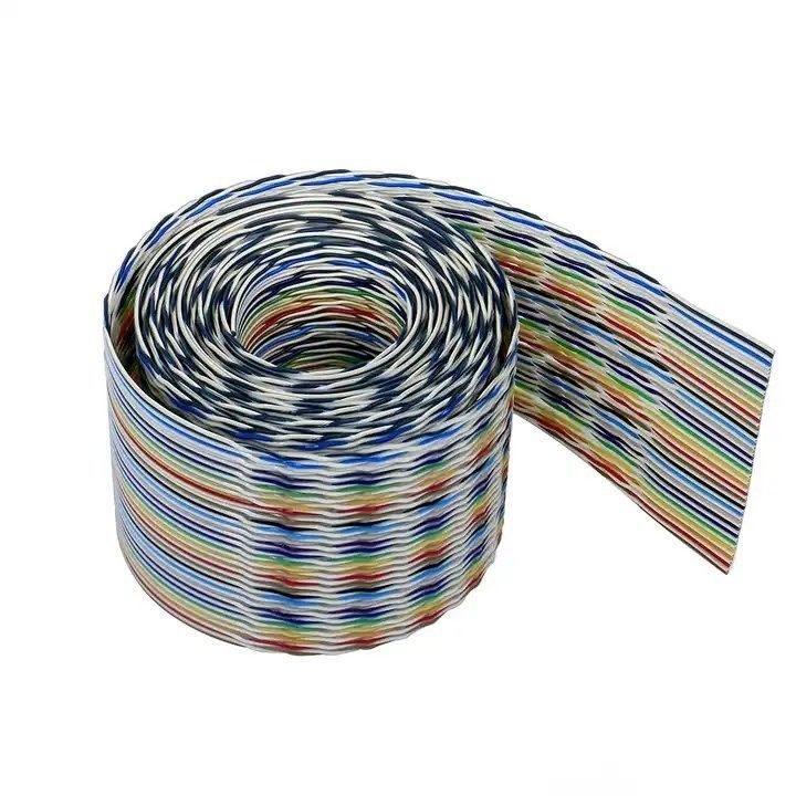 UL2651 28AWG 1.27mm Pitch 10pin 12pin Rainbow Ribbon Harness Flat Cable para Indústria