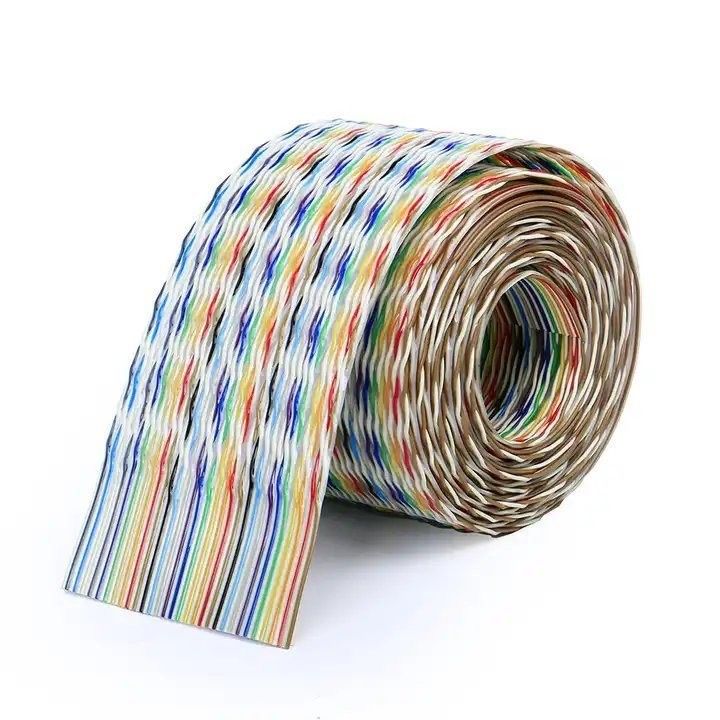 UL2651 28AWG 1.27mm Pitch 10pin 12pin Rainbow Ribbon Harness Flat Cable para Indústria