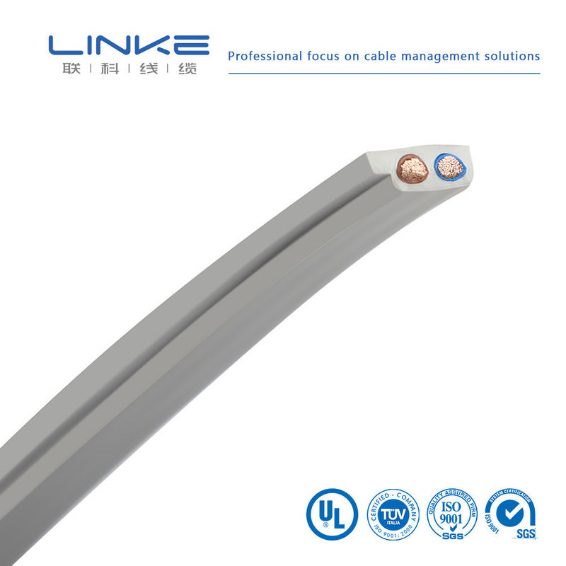 Cabo de Fio de Alimentação Flexível de Borracha Plana de Semicondutor de 2 Núcleos com Cobre Estanhado e Isolamento de PVC para Aplicações de 300V