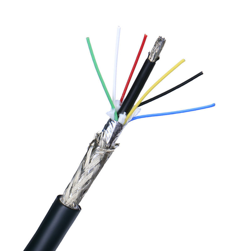 Cabo de controle multicore blindado 26AWG 28AWG 4 núcleos Cobre PVC Cabo de sinal