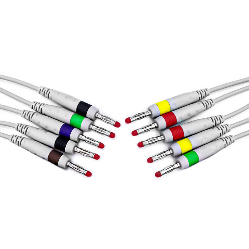 Peças sobressalentes de máquinas de ECG de 12 canais Cable médico de cobre enlatado para pacientes de ECG