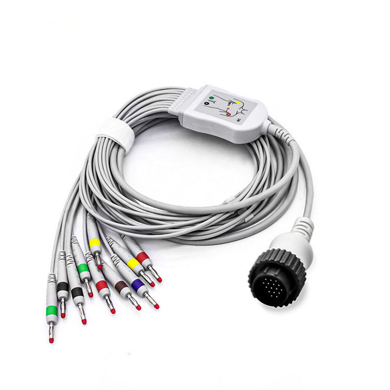 Peças sobressalentes de máquinas de ECG de 12 canais Cable médico de cobre enlatado para pacientes de ECG