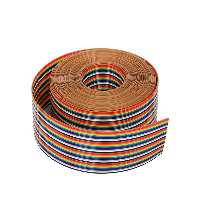 Cabo de Dados Extensor de Fita Plana de 8/10/14/16/20/40/50 Pinos com Borda Vermelha e Materiais de Isolamento Personalizáveis