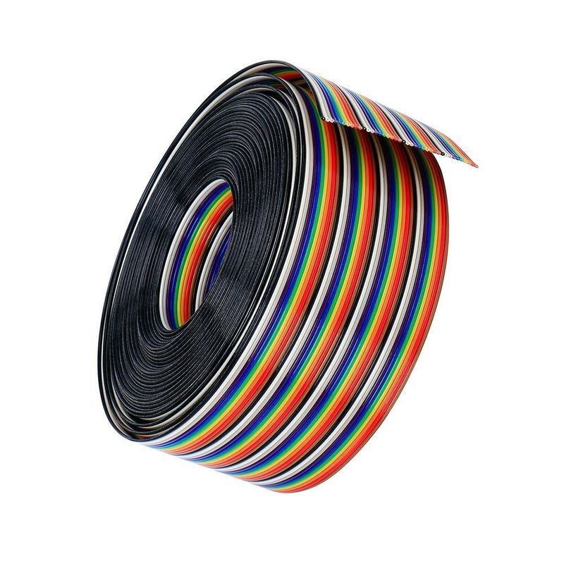 Cabo de Dados Extensor de Fita Plana de 8/10/14/16/20/40/50 Pinos com Borda Vermelha e Materiais de Isolamento Personalizáveis