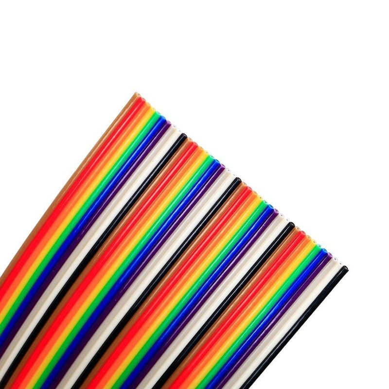 Cabo de Dados Extensor de Fita Plana de 8/10/14/16/20/40/50 Pinos com Borda Vermelha e Materiais de Isolamento Personalizáveis