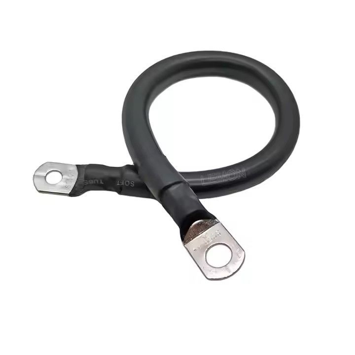 Cabos de bateria personalizados AWG preto de 2 gabaritos fios de cobre para energia solar, marinha, inversor