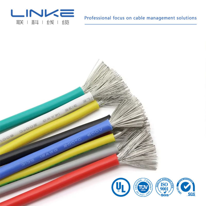 UL3135 Fios de borracha de silicone 30 28 26 24 22 20 18 16 14 12 10 AWG Cabos de iluminação de lâmpadas LED de cobre mole
