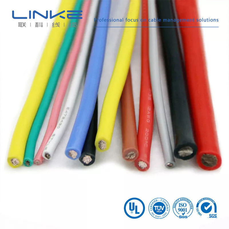 UL3135 Fios de borracha de silicone 30 28 26 24 22 20 18 16 14 12 10 AWG Cabos de iluminação de lâmpadas LED de cobre mole