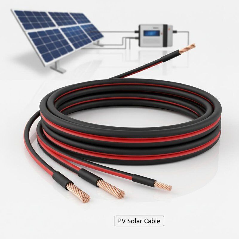 Cabo Solar PV de Cobre Estanhado de 4mm a 16mm com Isolamento XLPE para Conexões de Sistema Solar