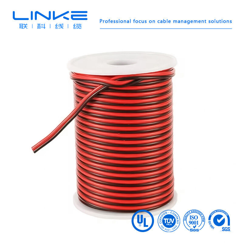 2468 VW-1 80°C 300V 22AWGx2C Fio Plano em Fita UL2468 Cabo de Caixa Acústica de PVC de 2 Vias